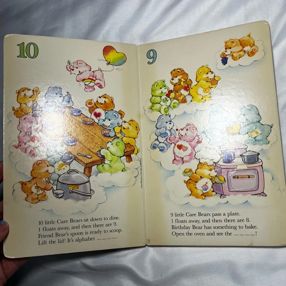 Vintage 1983 10 Little Care Bears Counting Board‎ Book w/ Flaps Children’s